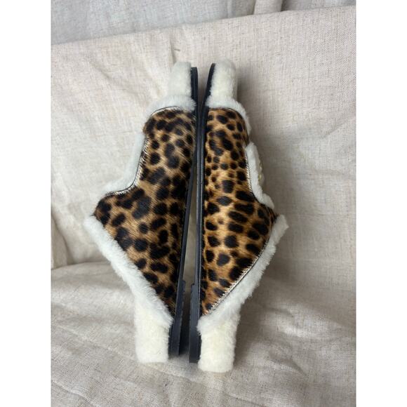 Stuart Weitzman Piper Chill Slide Sandals Cheetah Calf hair Fur Size 7.5 - Picture 4 of 10
